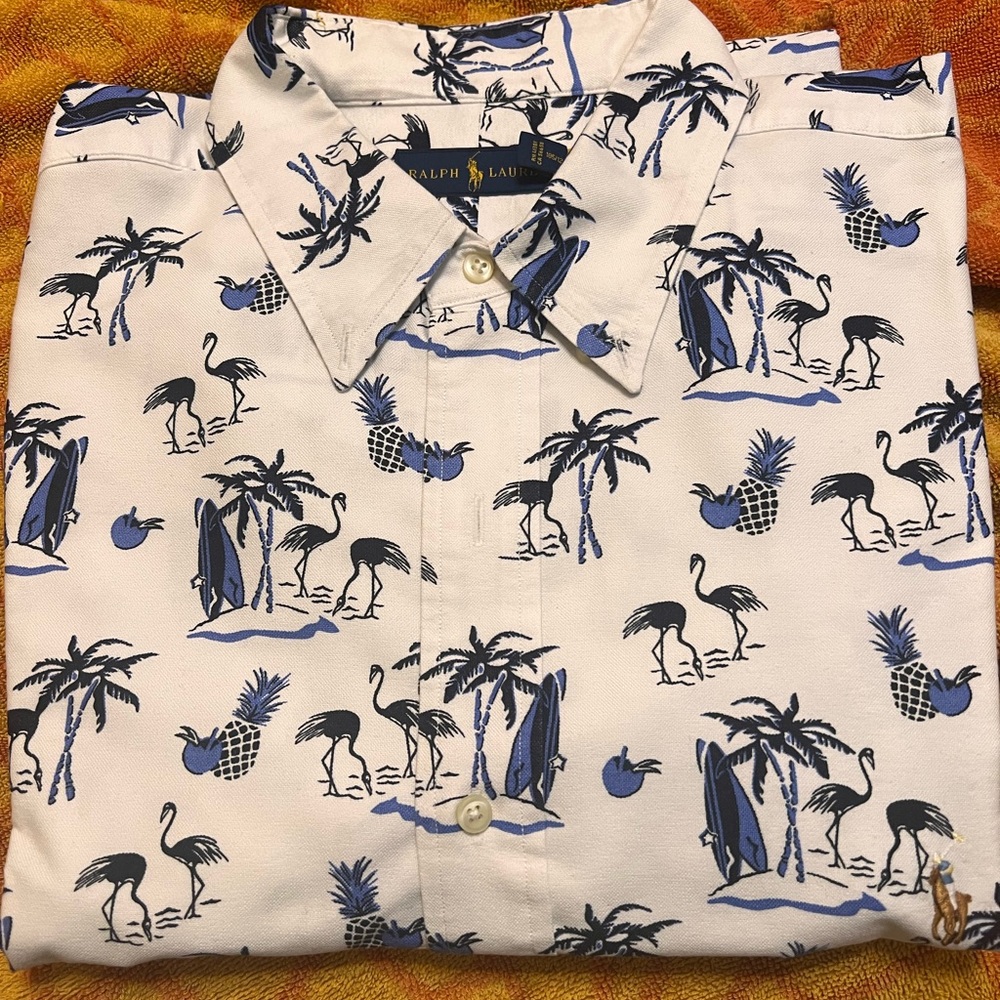 Men’s Ralph Lauren polo short sleeve button up XLT shirt